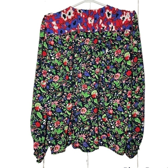 ZARA SHOULDER PAD PATCHWORK BLOUSE SIZE M - Picture 6 of 9